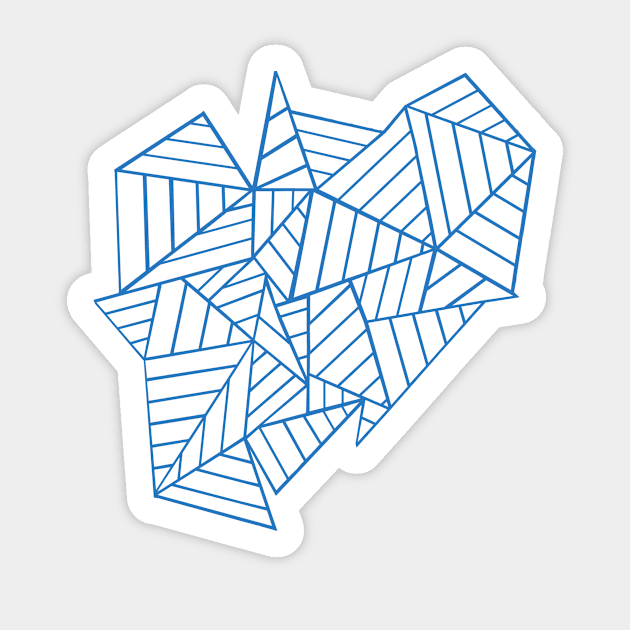 Abstract Lines French Blue Sticker by ProjectM